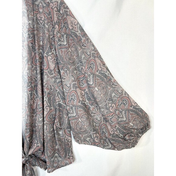 And The Why Kimono Size 2X Paisley Open Front Long Sleeve Sheer - Picture 2 of 8
